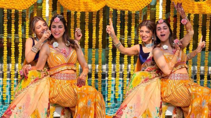 Bride-to-be Shraddha Arya dances her heart out during her Haldi ceremony. See inside pics, videos