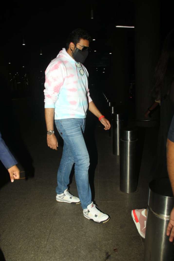 India Tv - Abhishek Bachchan spotted post arrival from Maldives