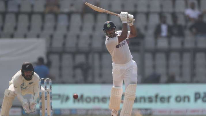 India's Mayank Agarwal plays shot during day one of the