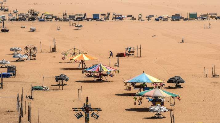 Marina Beach looks deserted, as coronavirus cases rise
