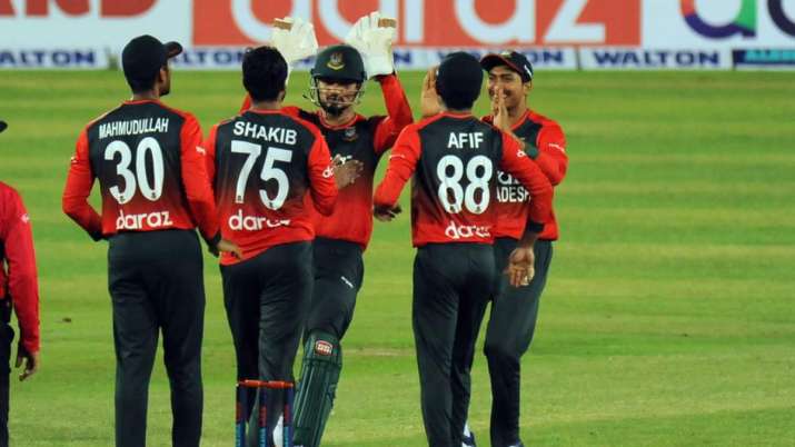 India Tv - Bangladesh cricket team celebrates after winning the series against Australia
