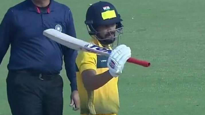 Ruturaj Gaikwad celebrating his 2nd century.