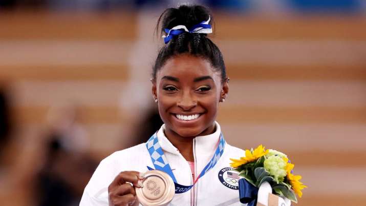 India Tv - Filbilde av Simone Biles. 