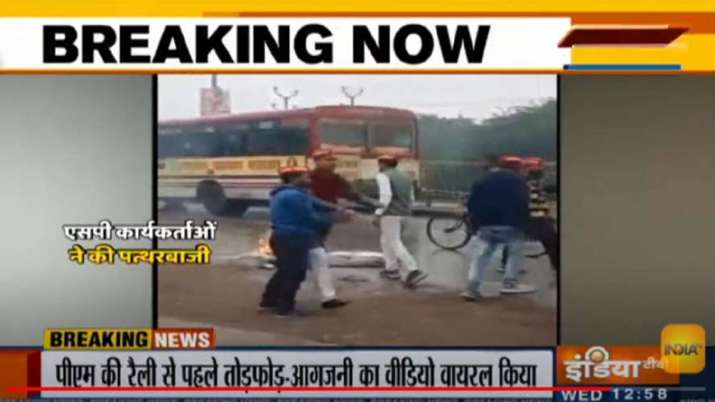 Pemimpin Partai Samajwadi ditangkap, pekerja dipesan karena merusak mobil dengan bendera BJP, poster PM Modi di Kanpur