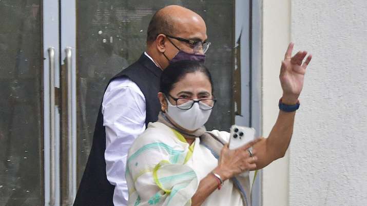 West Bengal Chief Minister Mamata Banerjee leaves after a