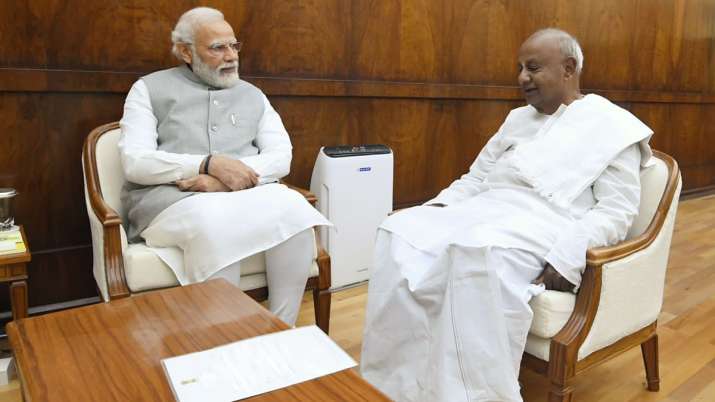 Prime Minister Narendra Modi meets HD Deve Gowda