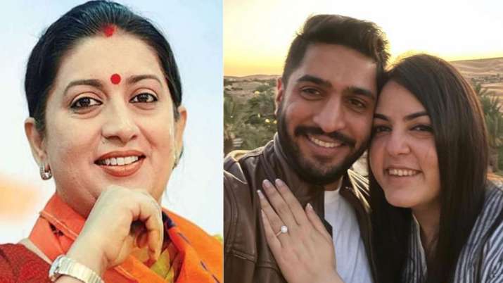 Smriti Irani's daughter Shanelle gets engaged to Arjun Bhalla, Union Minister shares pictures