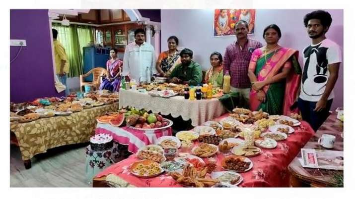 Andhra Family treats future son-in-law with 365 different types of food