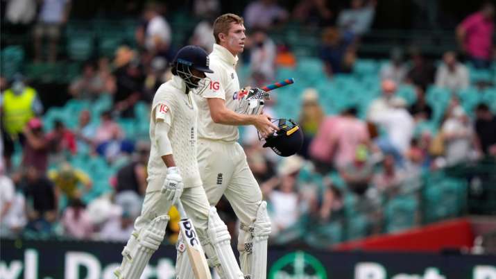 England batsmen Jacques Crowley and Haseeb Hameed landed on the stumps on the second day 