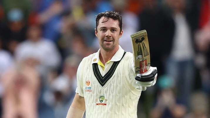 Travis Head of Australia scores a century during day one of the Fifth Test in the Ashes series betwe