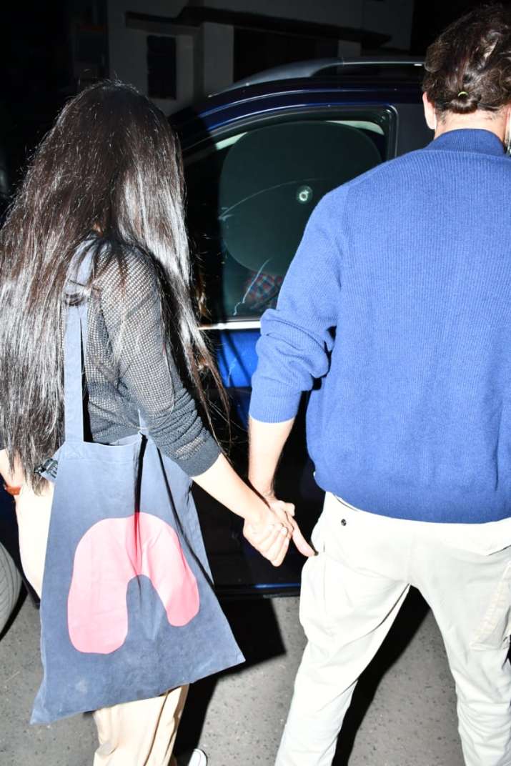 India Tv - Hrithik Roshan and Saba Azad were spotted on a dinner date with the Mystery Girl actor
