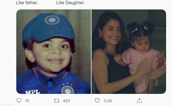 India Tv - Anushka Sharma, Virat Kohli's daughter Vamika's face revealed; fans say, 'Carbon copy of papa'