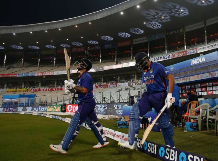 Rohit Sharma and Ishan Kishan enter the field to open the batting for Team India (File Photo)