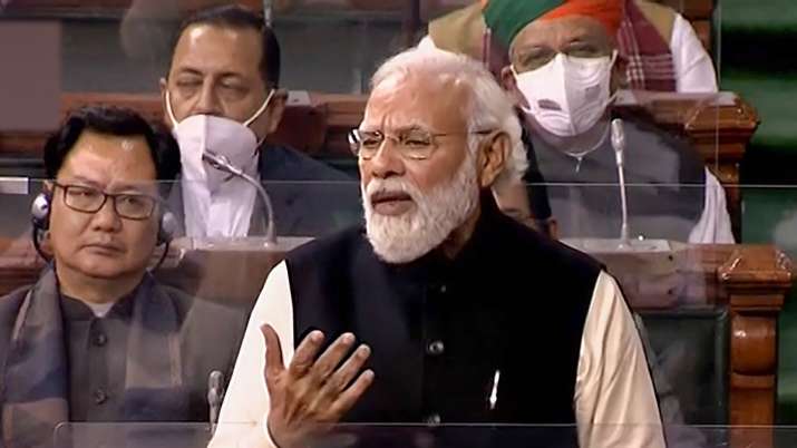 Prime Minister Narendra Modi in Lok Sabha.