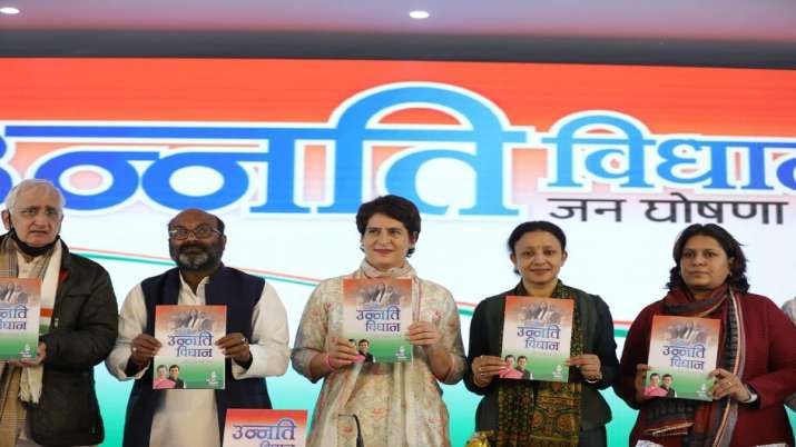 Up Election 2022 Congress Releases Manifesto Titled Unnati Vidhan Jan Ghoshna Patra 2022 Highlights Elections News India Tv