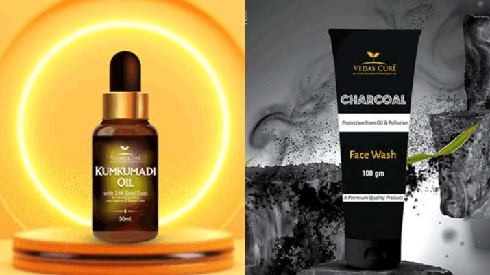 India Tv - Vedas Cure Kumkumadi oil and Charcoal Facewash