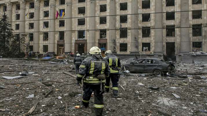 russia ukraine war, kyiv tower hit