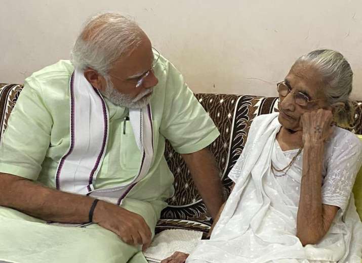 India Tv - The Prime Minister always visits his mother whenever he comes to Ahmedabad.