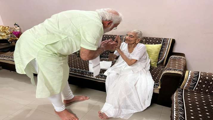 India Tv - PM Modi's mother lives in Gandhinagar with her younger brother.