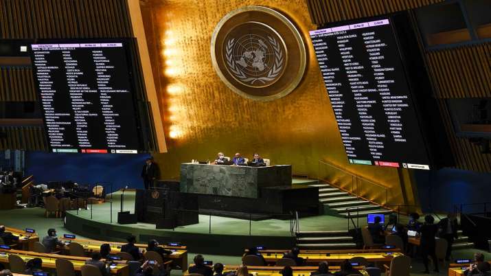 The members of the United Nations vote on a resolution related to?