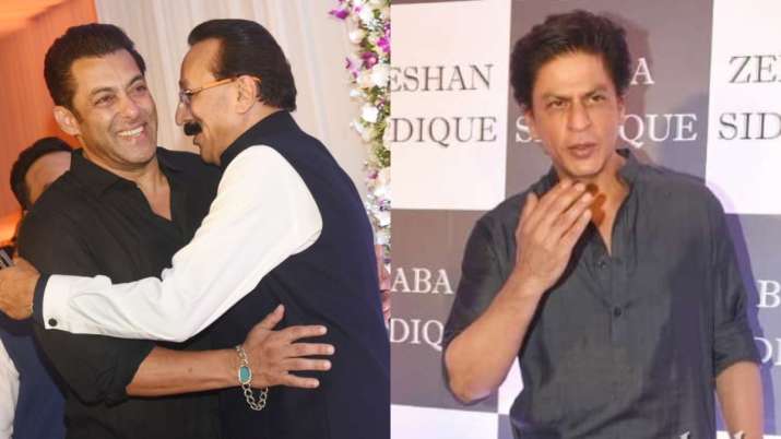 Salman Khan and Shah Rukh Khan at Baba Siddique’s grand Iftaar party in 2019