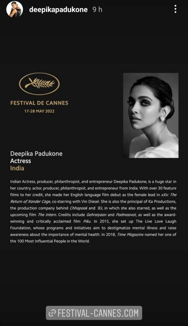India Tv - Deepika Padukone to be part of Cannes Film Festival jury
