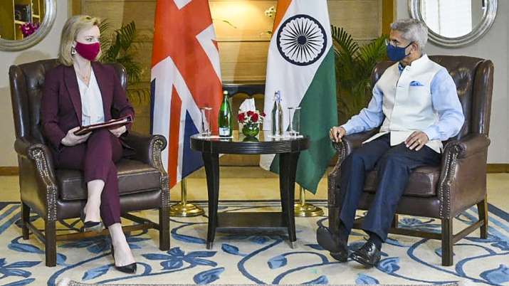 External Affairs Minister S Jaishankar with UK Foreign Minister