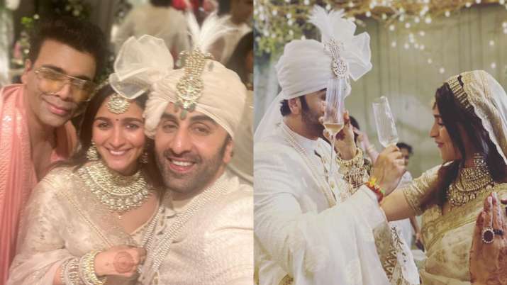 India Tv - Alia Bhatt-Ranbir Kapoor's intimate wedding PICS