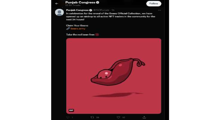 Official Twitter handle of Punjab Congress hacked | India News – India TV - Vimarsana News