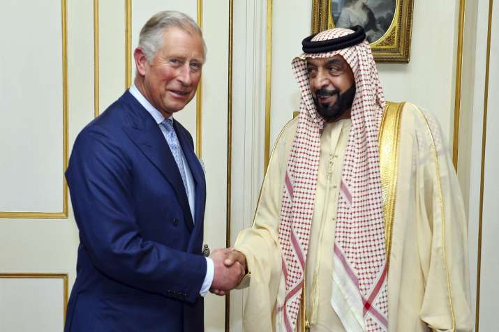 India Tv -  The Prince of Wales with the President of the United Arab Emirates, Sheikh Khalifa bin Zayed Al Nahyan during his visit to Clarence House in central London on the second day of his State Visit to the UK Wednesday May 1, 2013. 