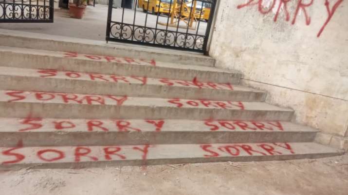 Karnataka: 'Sorry' found scribbled on school walls, surrounding streets in Bengaluru' Sunkadakatte