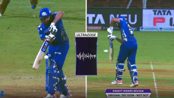KKR vs MI, IPL 2022 Rohit Sharma given out in a controversial fashion third umpire ultraedge