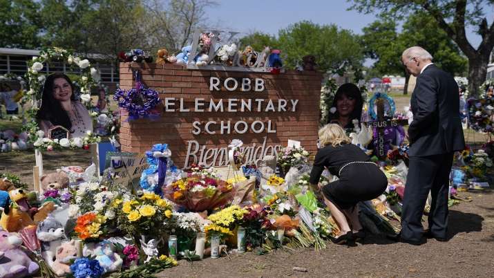 US President Biden visits site of devastating school shooting in Texas; crowd chants ‘do something’