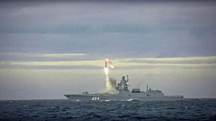 A new Zircon hypersonic cruise missile is launched by the