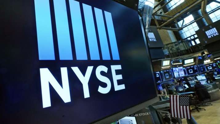 The New York Stock Exchange logo on the floor, Wednesday,