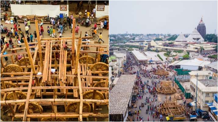 Puri Rath Yatra to begin on July 1, construction of 3 gigantic chariots going on in full swing | PICS