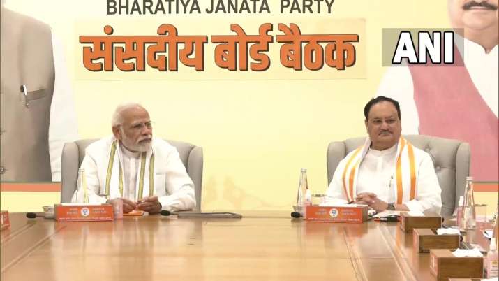 India Tv - PM Narendra Modi and BJP President JP Nadda present in the Parliamentary meeting 