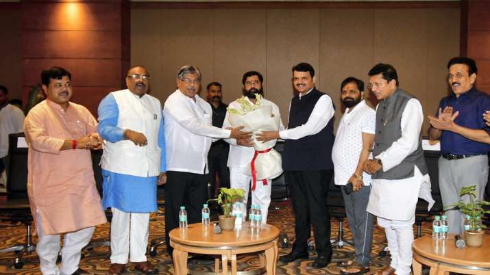 Eknath Shinde with Devendra Fadnavis