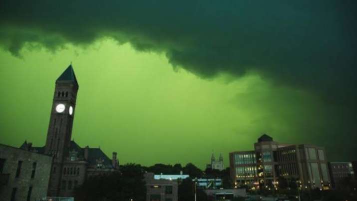 US storm turns sky green in various states, netizens compare surreal imagery with Stranger Things - Vimarsana News