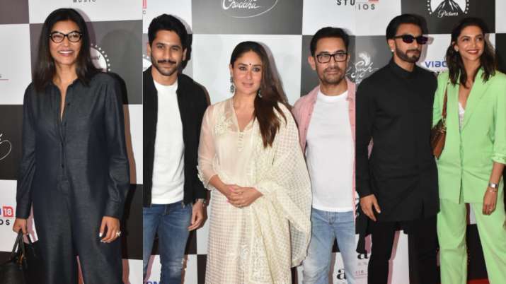 Aamir Khan hosts Laal Singh Chaddha screening, Ranveer-Deepika, Kareena-Saif, Sushmita Sen arrive | PICS