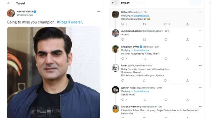 India Tv - Hansal Mehta's tweet on Roger Federer