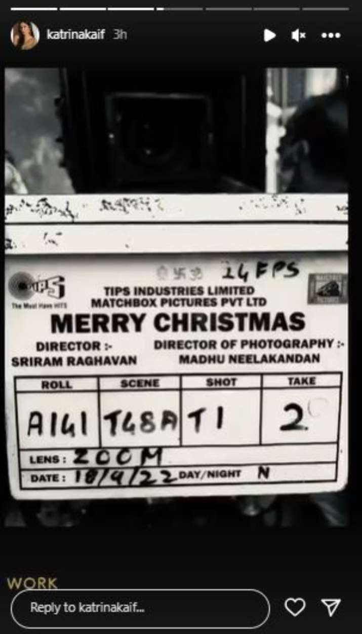 India Tv - Katrina Kaif shares photo of Vijay Sethupathi from the sets of Merry Christmas