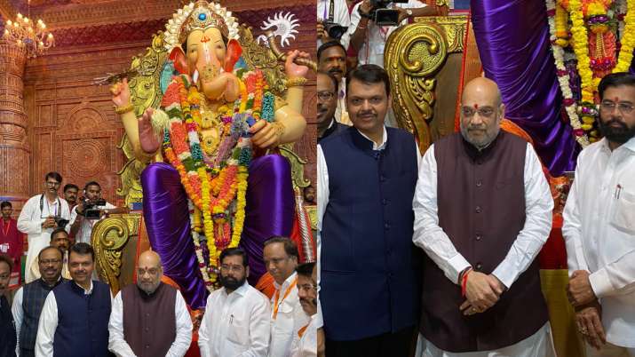 India Tv - Amit Shah at lalbaugcha Raja