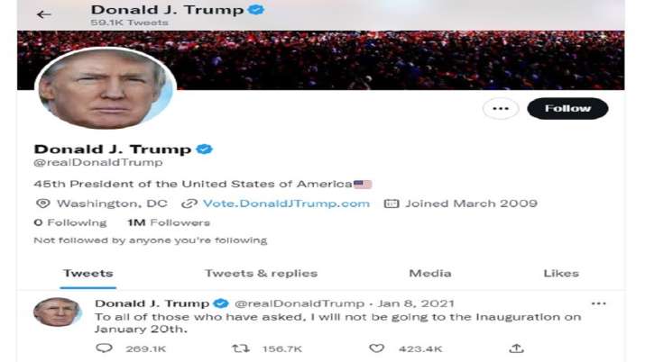 India Tv - Former US president, Donald Trump's Twitter account restored. 