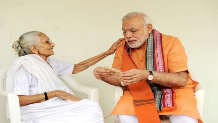 India Tv - PM Modi with her mother. 