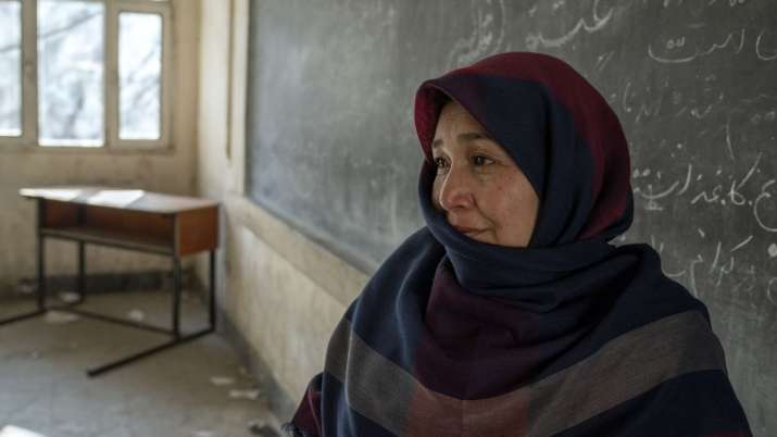 India Tv - A crying Afghan teacher