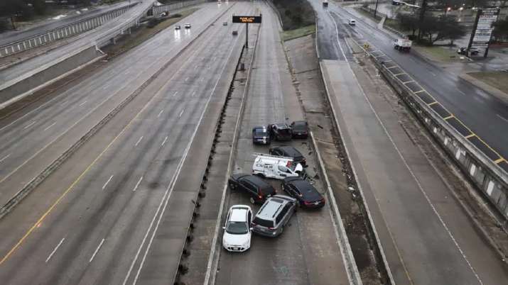 India Tv - A multi-vehicle fatal accident occurred on the Ben White Boulevard on-ramp at South First Street in Austin, Texas during a snow storm. 