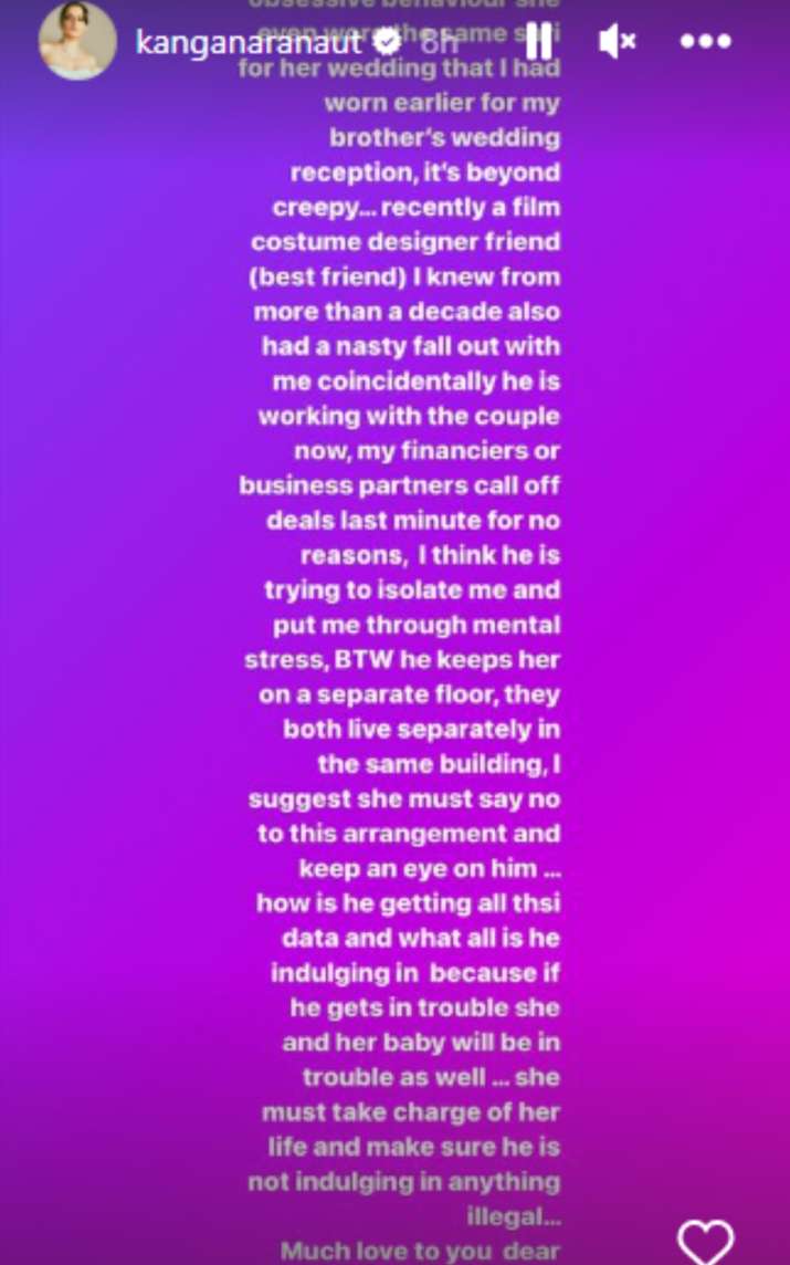 Kangana Ranaut alleges 'casanova' and his wife are spying on her