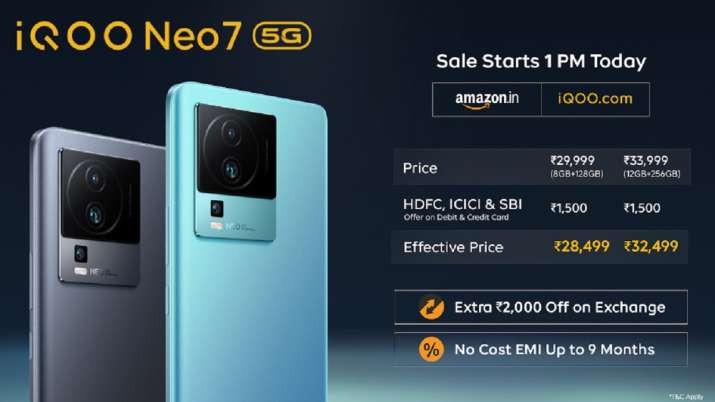 iQOO Neo 7 launched at a starting price of Rs 28,499 | Technology News ...