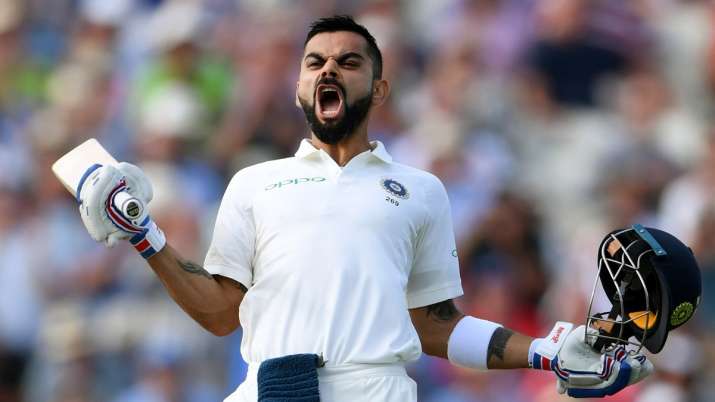 India Tv - Virat Kohli after smashing a hundred against England in 2018